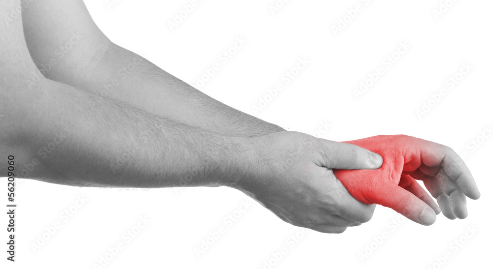 Pain in a man opisthenar palm area. Pain in a man opisthenar palm area.