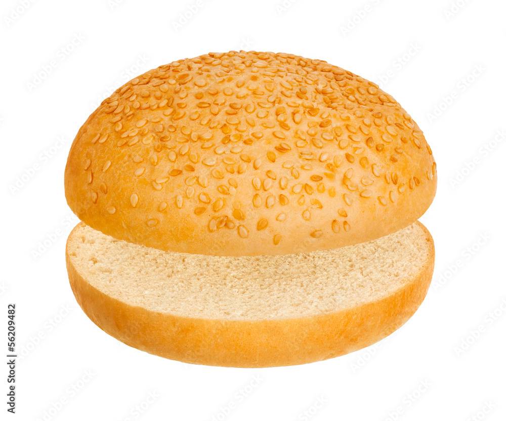 Hamburger bun on a white background Hamburger bun on a white background