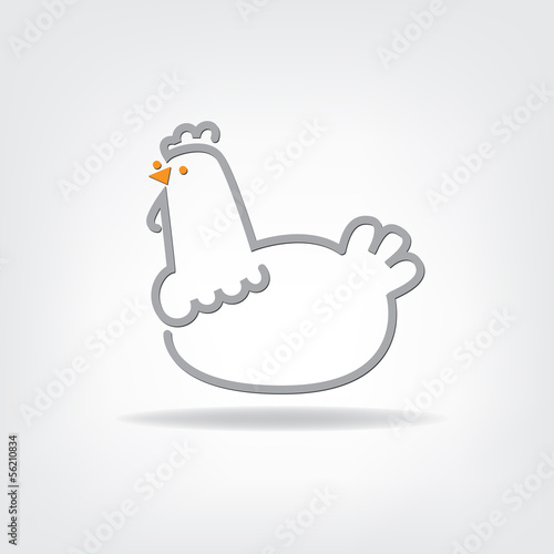 stylized chicken, vector illustration