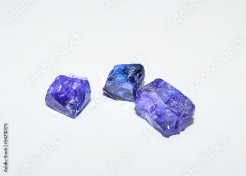 Tanzanite raw gemstones photo