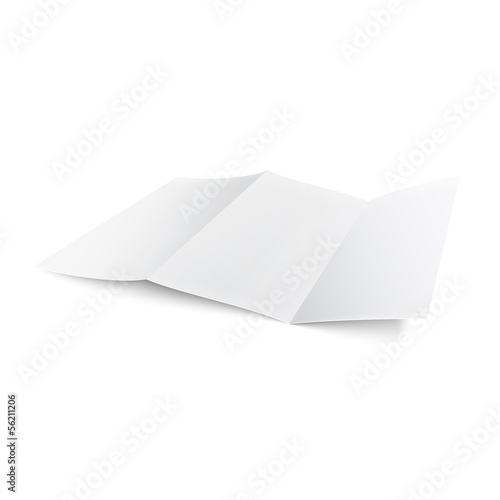 Blank trifold paper brochure.