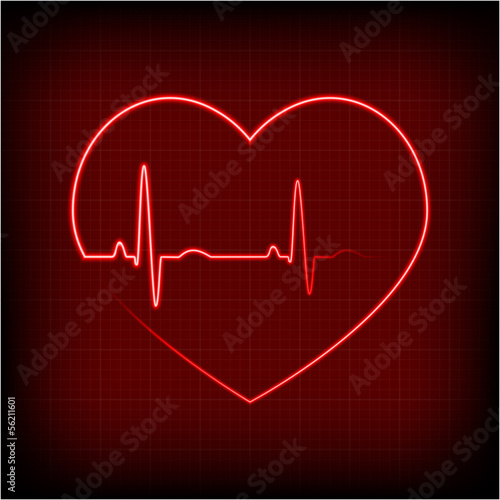 heart on a cardiogram
