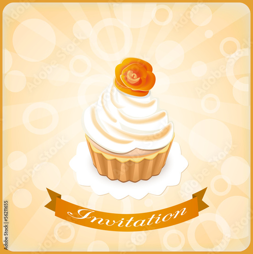 invitation with cake
