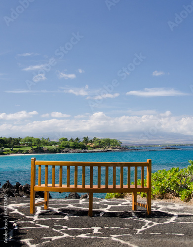 Bench for Kaunaoa beach observers photo