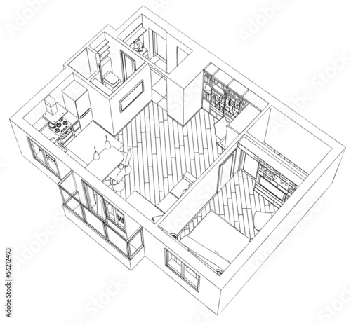 Modern interior drawing