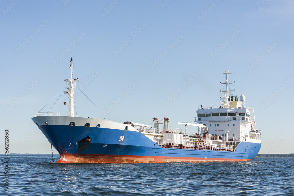 Chemical or gas tanker in sea