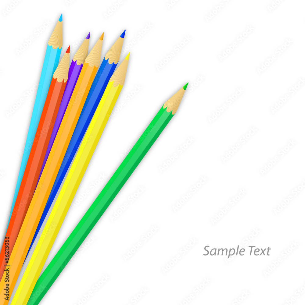 Fototapeta premium Colored pencils vector background