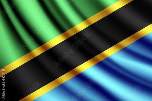 Waving flag of Tanzania, vector