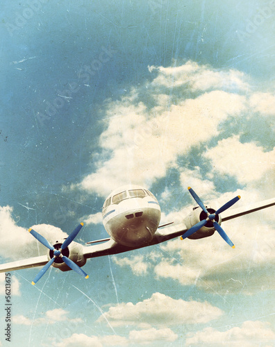 Fototapeta Naklejka Na Ścianę i Meble -  Old aircraft, vintage background