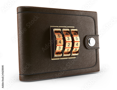 wallet with combination lock
