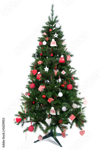 Christmas tree with Decorated ornament red star © Dmitry Lobanov