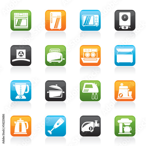 kitchen appliances  and equipment icons - vector icon set
