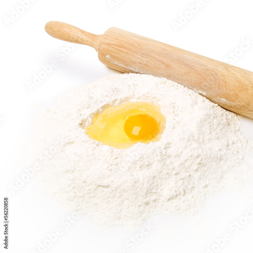 Still life with eggs and flour