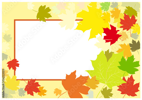Autumn leaves frame abstract background