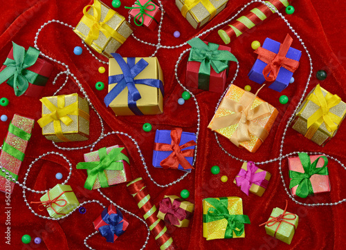 Festive background with gift boxes