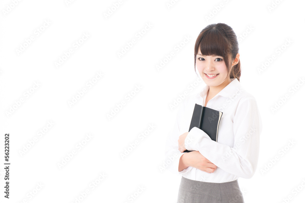 young asian businesswoman on white background young asian businesswoman on white background