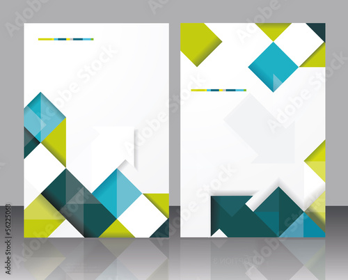Vector  brochure template design with cubes and arrows elements.