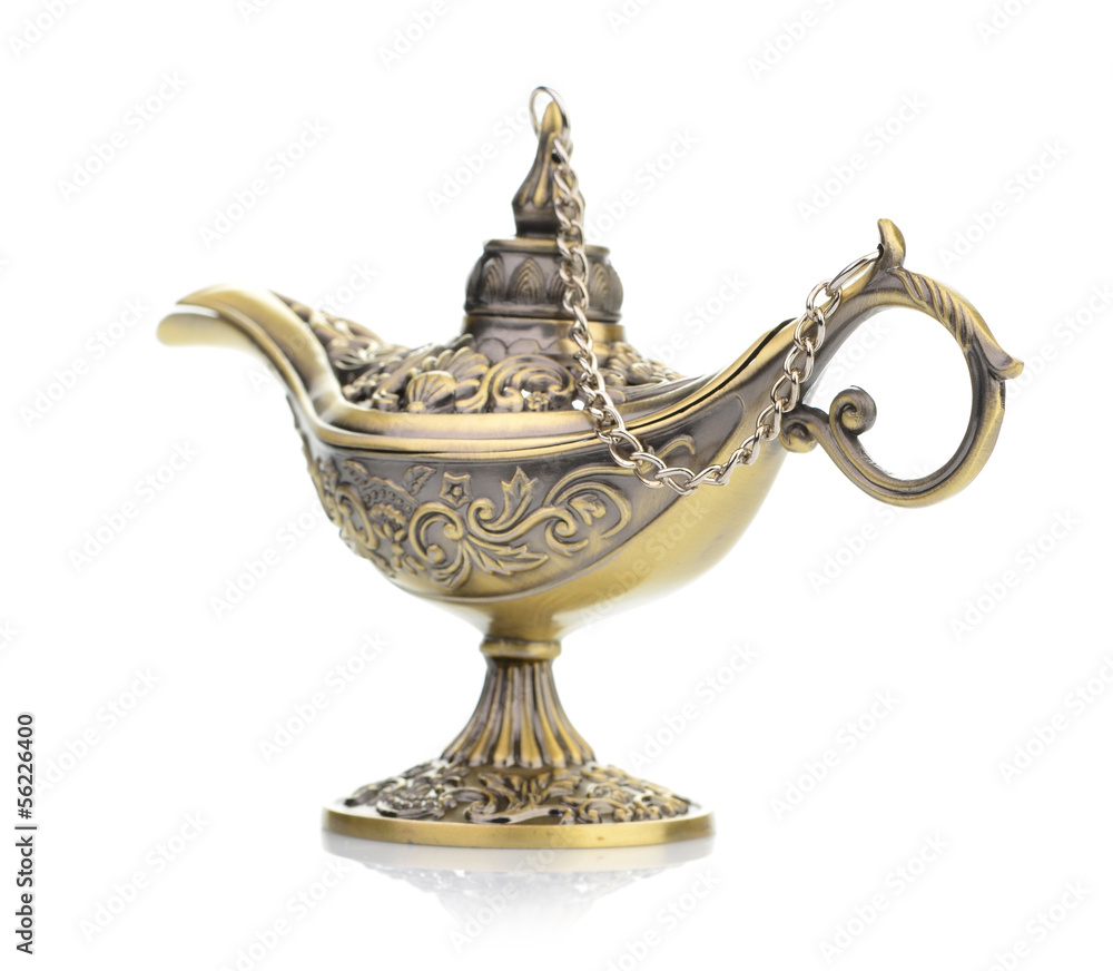 Fototapeta premium Aladdin magic lamp isolated on white