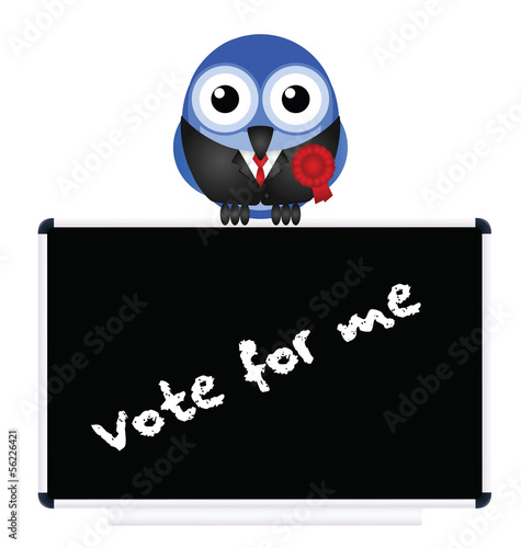 Left wing Politician with red rosette