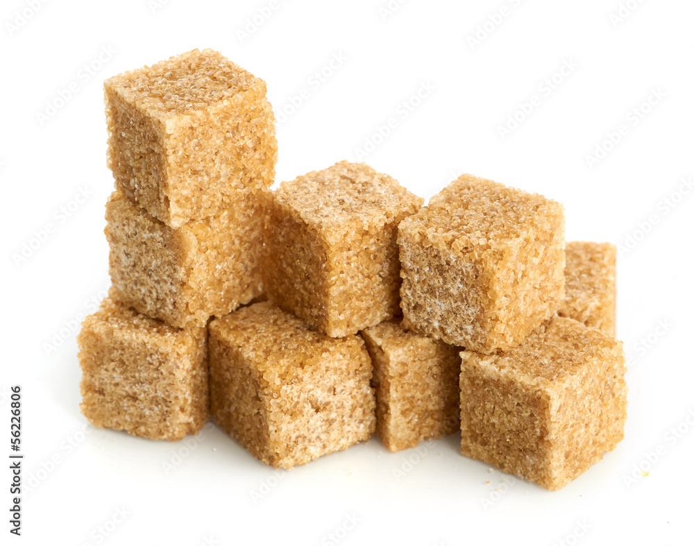 Brown cane sugar cubes