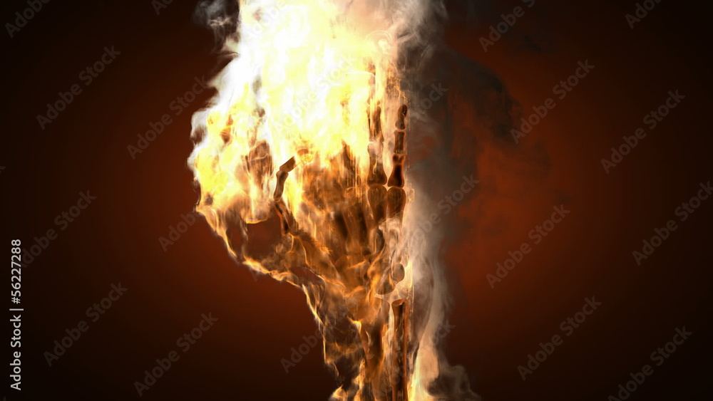 burning skeleton OK sign. Alpha matted burning skeleton OK sign. Alpha matted