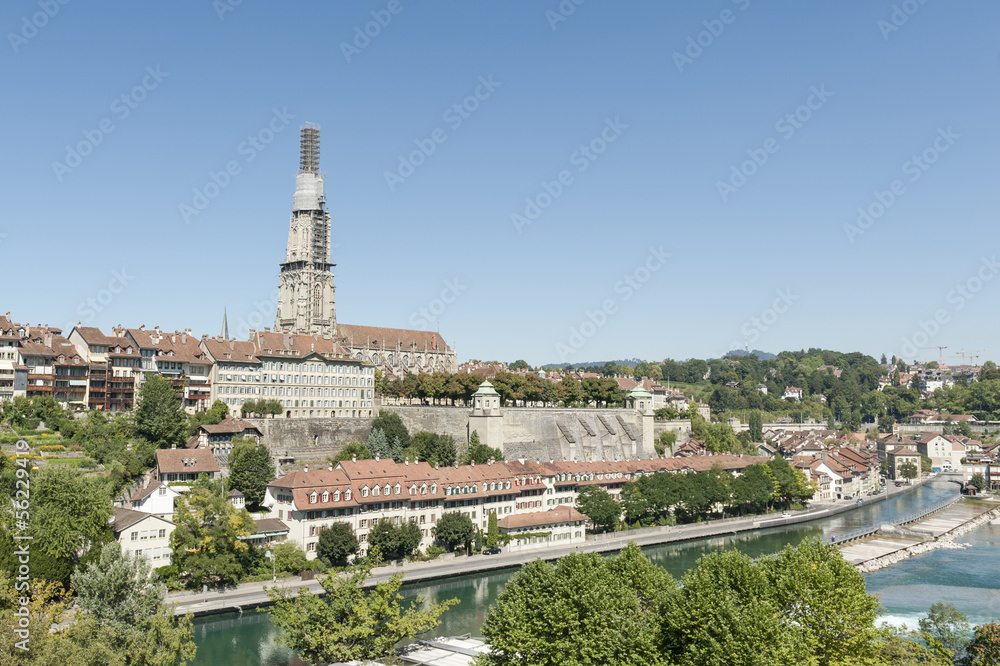 Bern, Altstadt, Münster und Schwellenmätteli, Fluss Aare