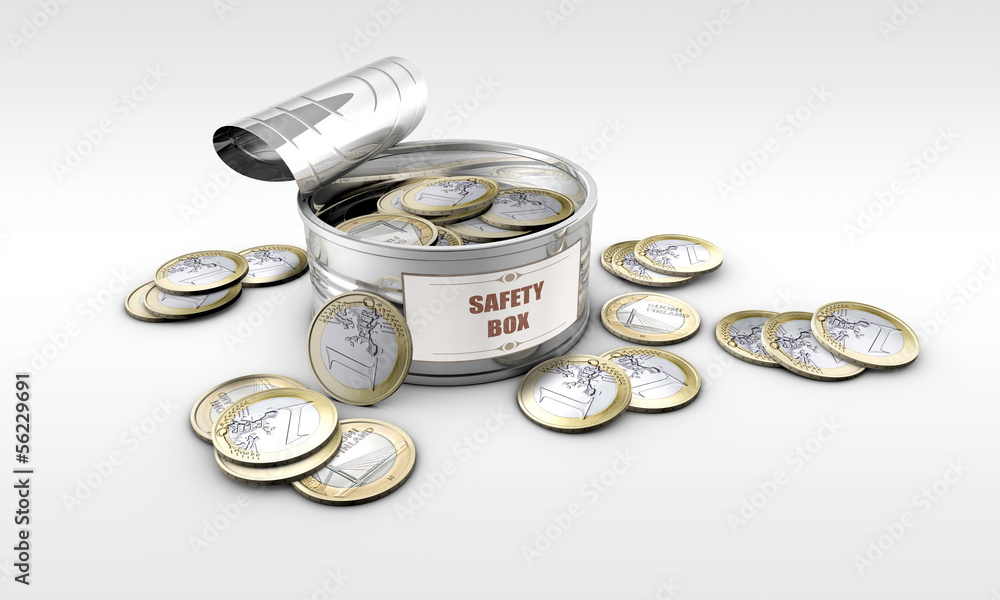 tin can with coins inside tin can with coins inside