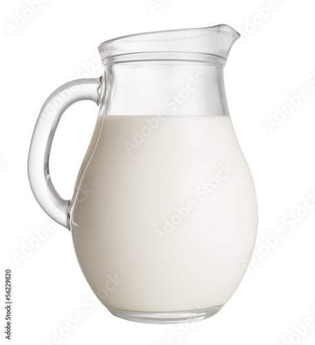 jug of milk isolated on white. clipping path included