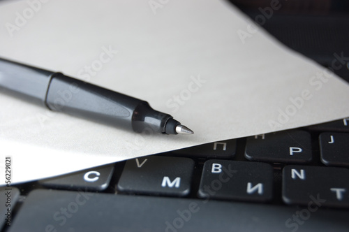 pen, paper and keyboard