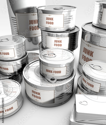 cans with junk food label