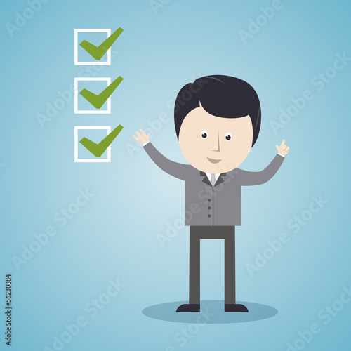 Geschäftsman, Management, Erfolg, Checkliste, to do