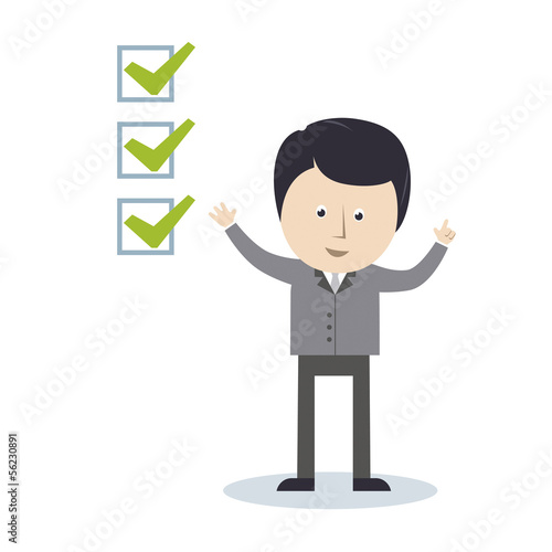 Geschäftsman, Management, Erfolg, Checkliste, to do