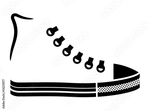vector sneaker canvas shoe black icon