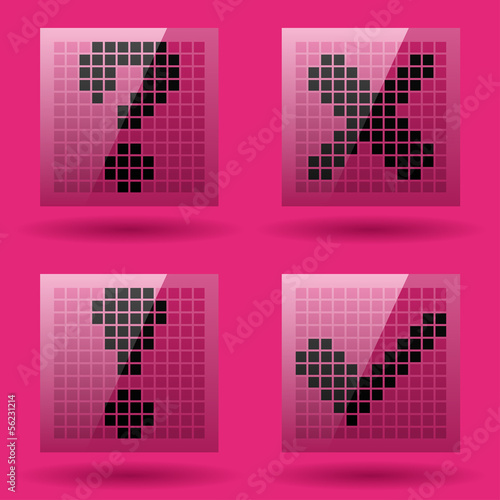 vector LCD display pixel symbols
