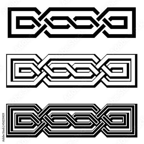 vector 3d endless celtic knots black white
