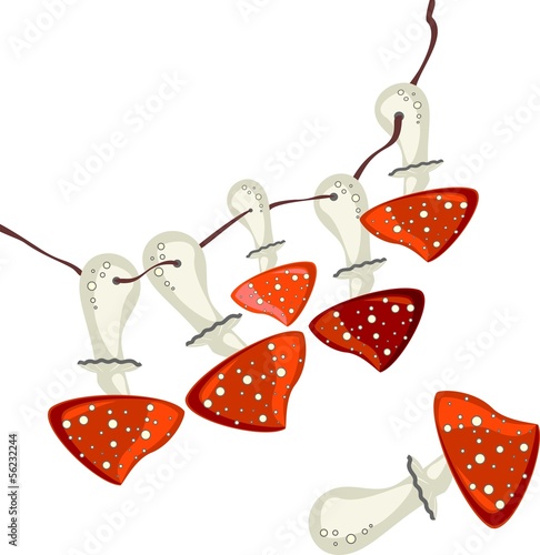 Fly agarics on a string