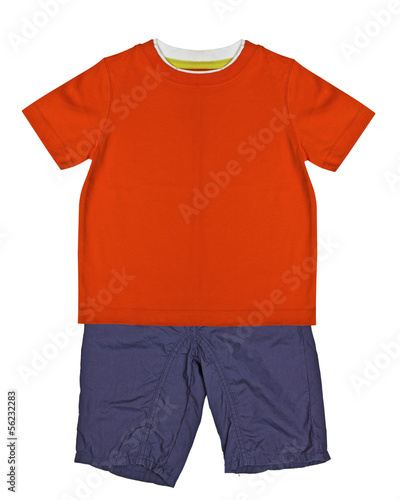 Children's wear - orange t-shirt and shorts