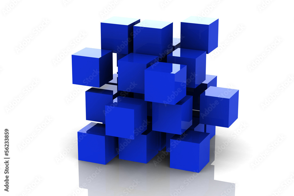Abstract geometric shapes from cubes Abstract geometric shapes from cubes