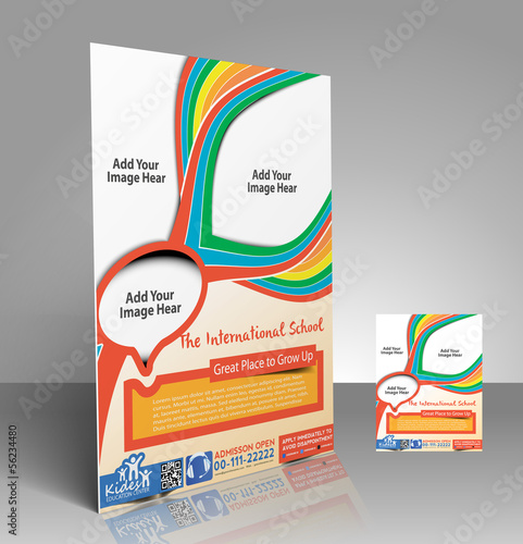 Vector Kid's School Brochure, Flyer, Magazine Cover