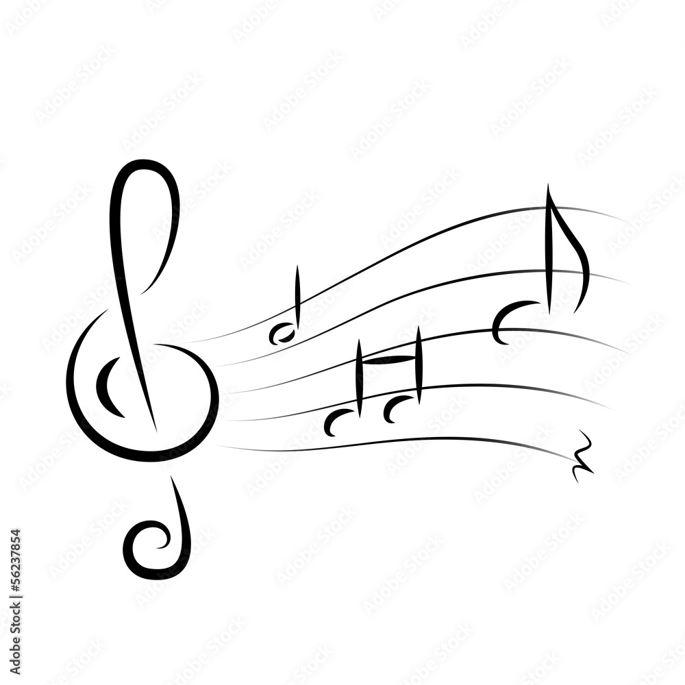 Musik Noten Notenschlüssel Stock Vector | Adobe Stock