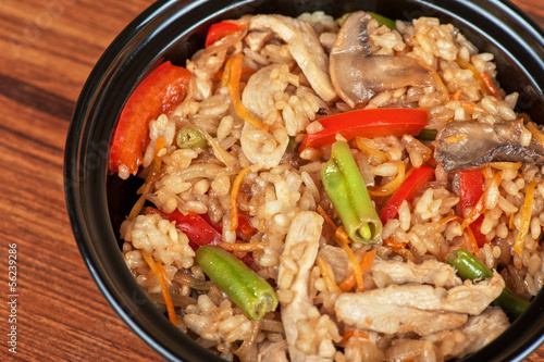 Rice chicken vegetable