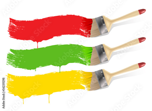 painted banners with paint brush