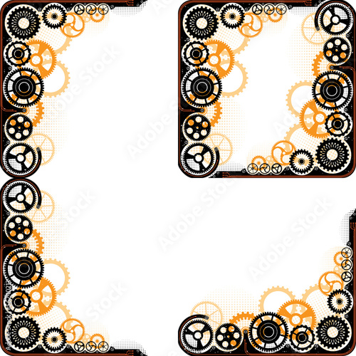 Mechanical cog wheel frame.