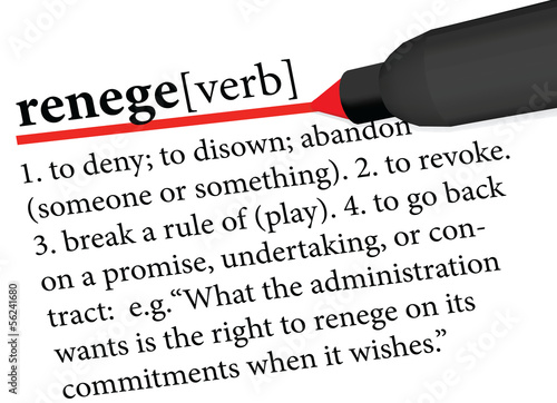 dictionary term of renege