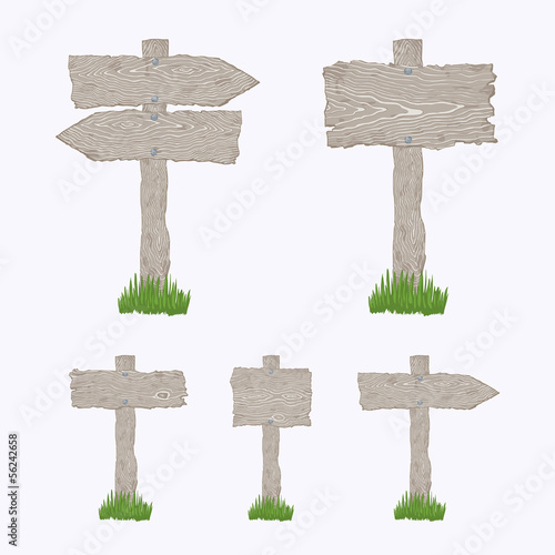 Blank Faded Wooden Signs