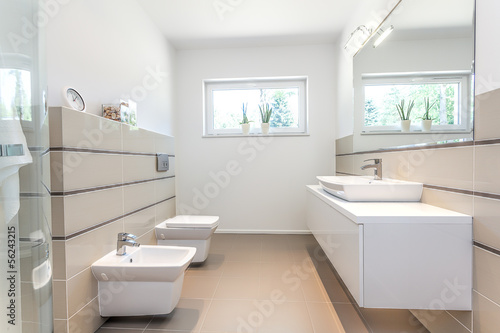 Bright space - white bathroom