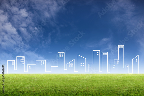 vertor city on landscapes view