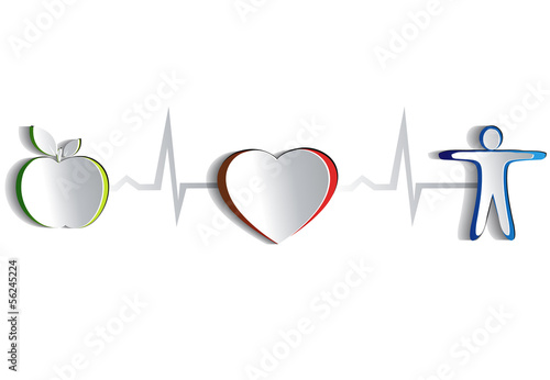 Healthy heart symbols. Paper design