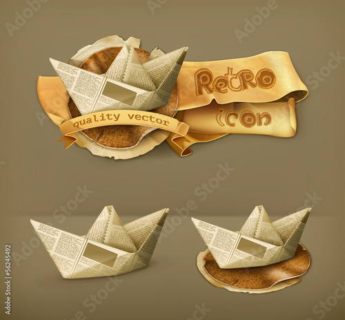 Paper boat icon