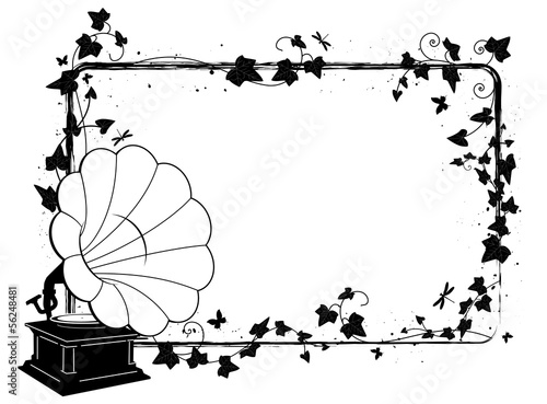 ivy frame with gramophone